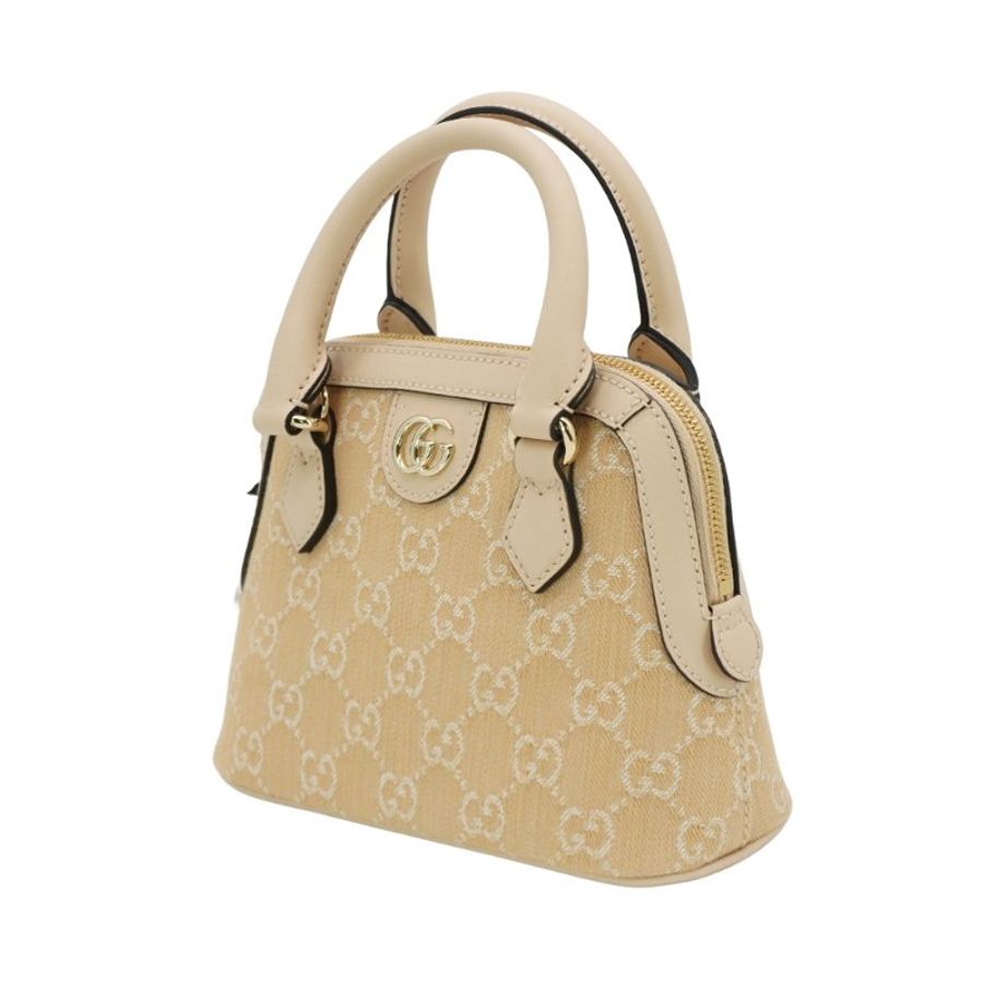 Gucci 展示品 Ophidia 帆布手提/斜背迷你貝殼包(772216-淺米)-2