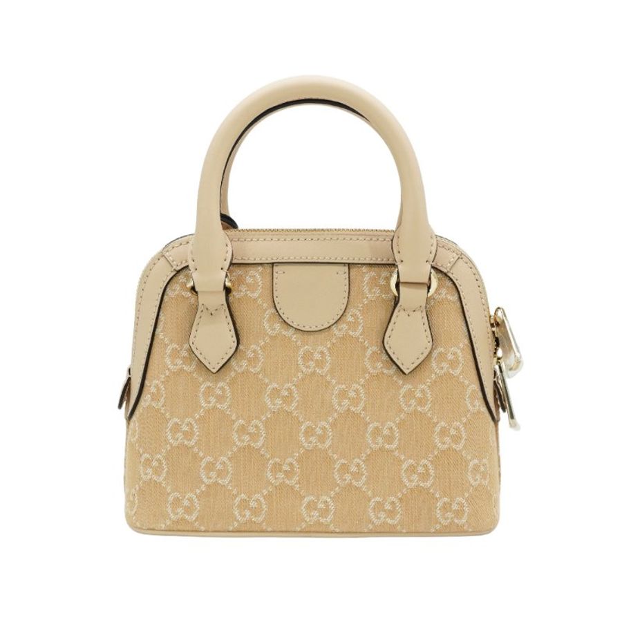 Gucci 展示品 Ophidia 帆布手提/斜背迷你貝殼包(772216-淺米)-3