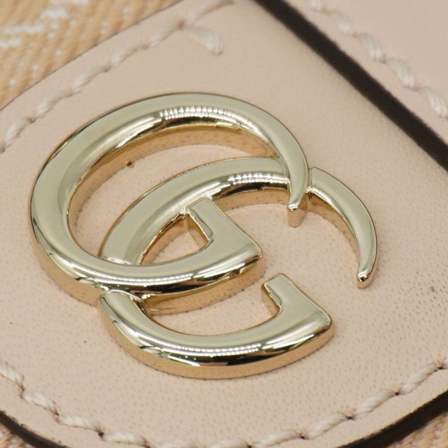 Gucci 展示品 Ophidia 帆布手提/斜背迷你貝殼包(772216-淺米)-7