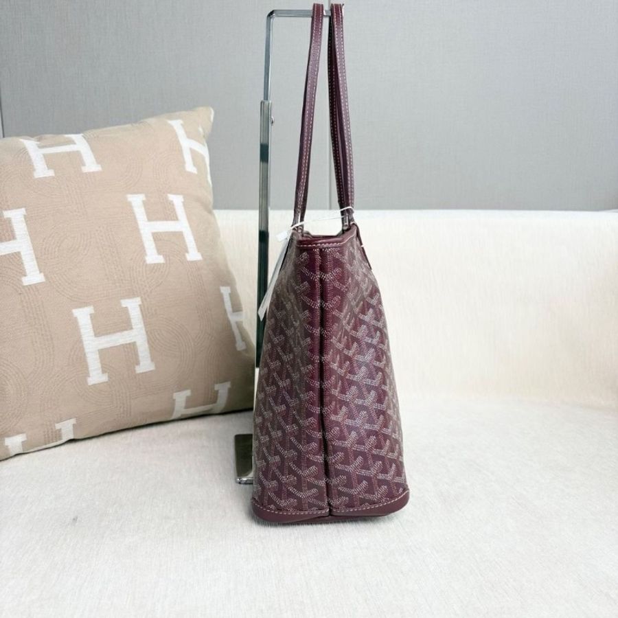 Goyard Artois拉鍊款購物袋 酒紅色 30*24*13.5 9新 配件塵袋-4