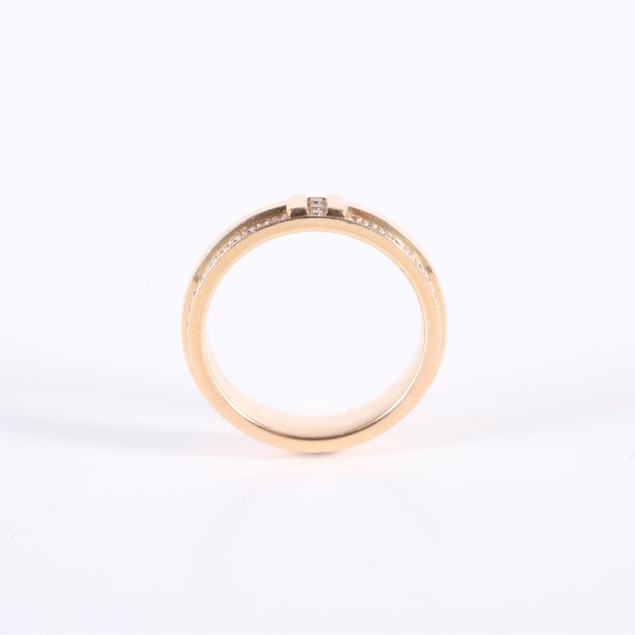 TIFFANY&CO 18K玫瑰金鑽石雙T滿鑽戒指50-2