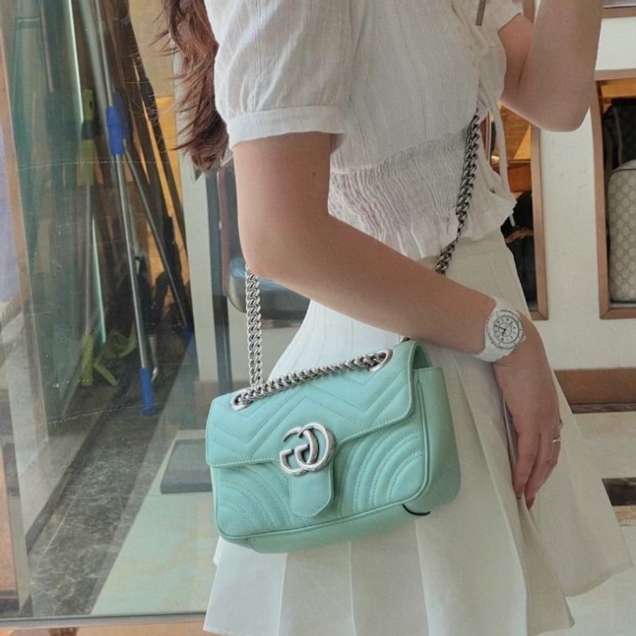 Gucci marmont小號 22*13*6cm 9新 配件塵袋盒子-0