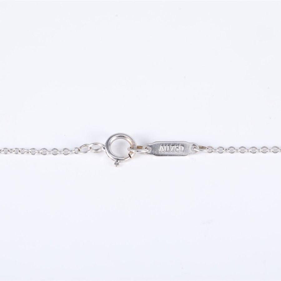 TIFFANY&CO 18K白金鑽石U型馬蹄18顆鑽項鏈-3