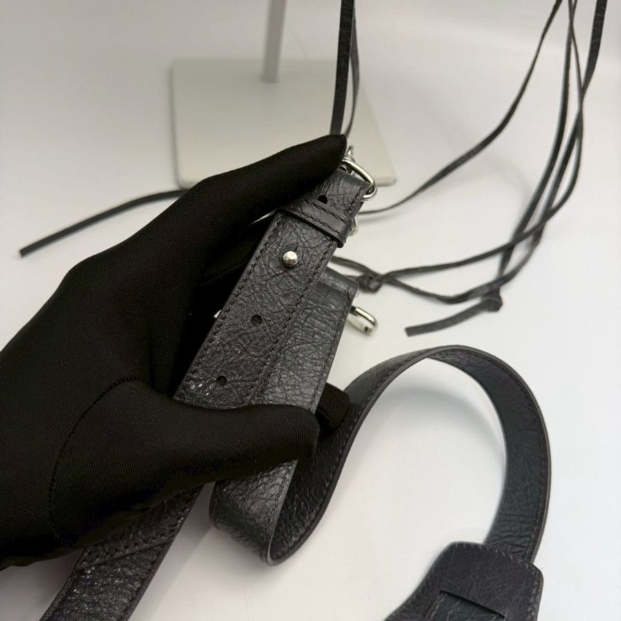 🏷Balenciaga 迷你機車包(灰銀)-9