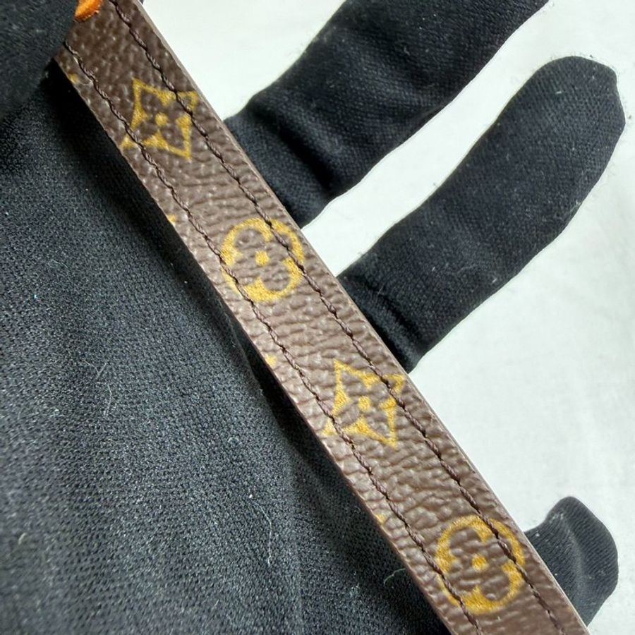 狀態良好 LV Monogram Theda Bracelet 老花 皮革手環 男女適用-7