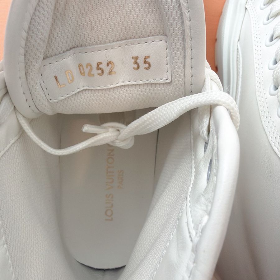 二手精品自賣❤️LV高筒老花皮標logo小白鞋.高筒鞋.餅乾鞋👟小增高效果.35號.全配-19