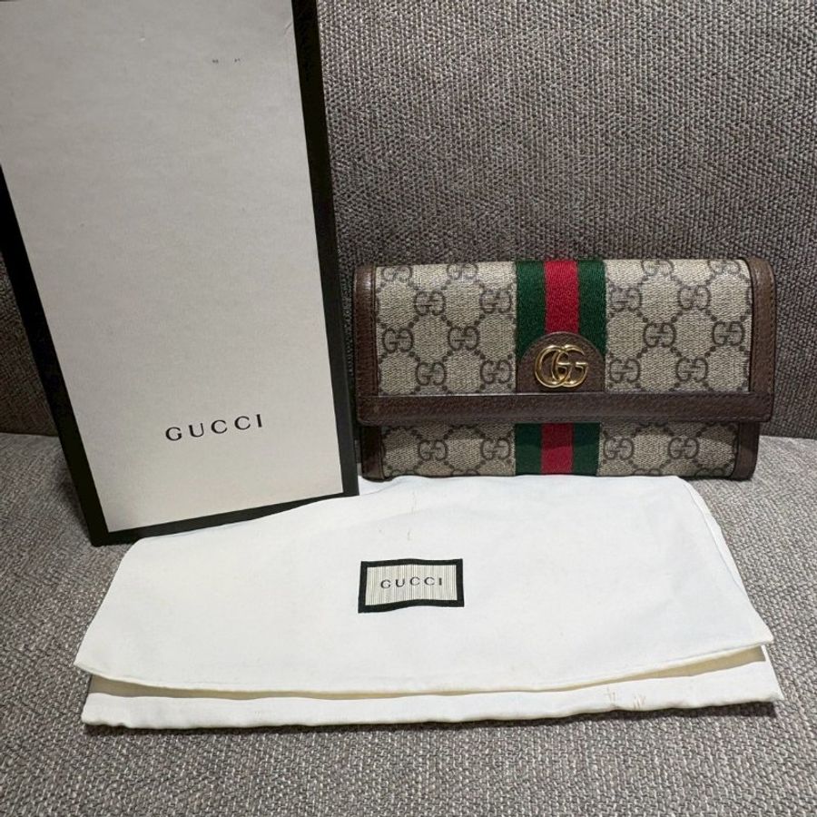 GUCCI  Ophidia GG 帆布長夾-0