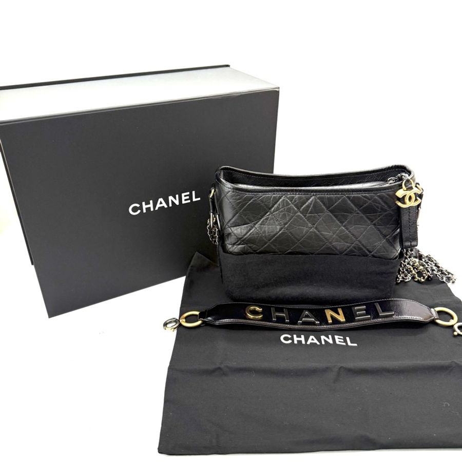 CHANEL 香奈兒 黑色GABRIELLE MEDIUM 流浪包（無卡）-2