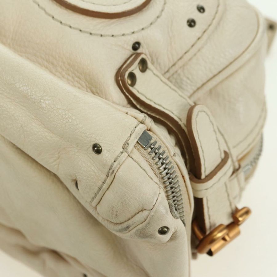 【日本直送】Chloe Paddington 手提包 皮革 白色 銀色 正品 178520V-18