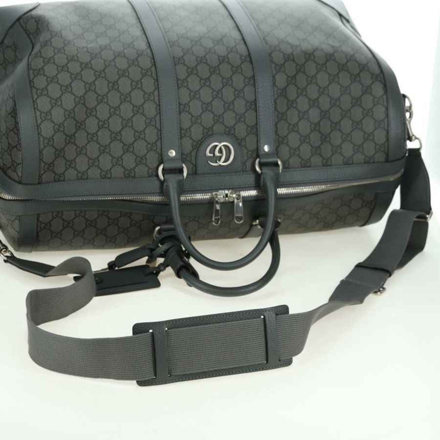 【日本直送】GUCCI GG Supreme Ophidia 波士頓包 PVC 灰銀色 724612 Auth mr2423M-7