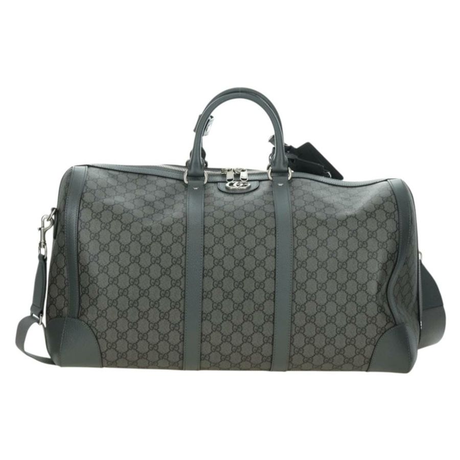 【日本直送】GUCCI GG Supreme Ophidia 波士頓包 PVC 灰銀色 724612 Auth mr2423M-12