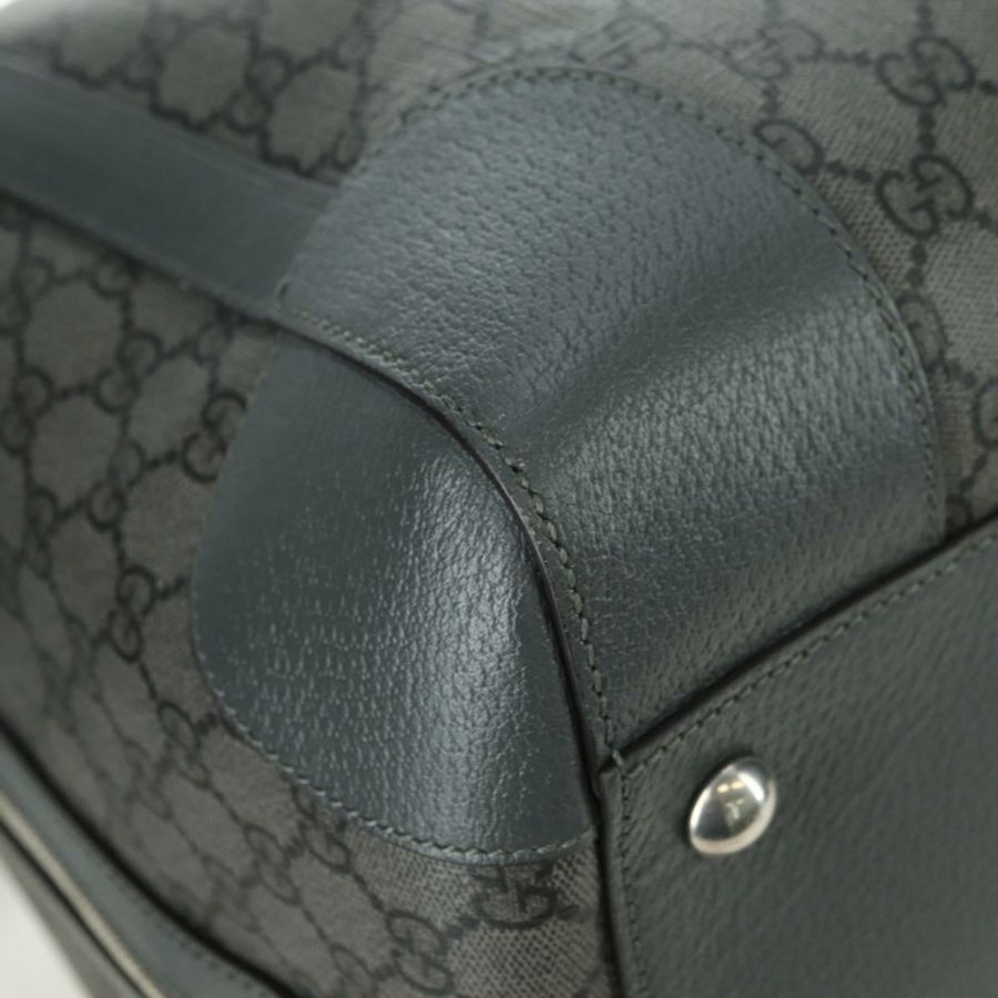 【日本直送】GUCCI GG Supreme Ophidia 波士頓包 PVC 灰銀色 724612 Auth mr2423M-15