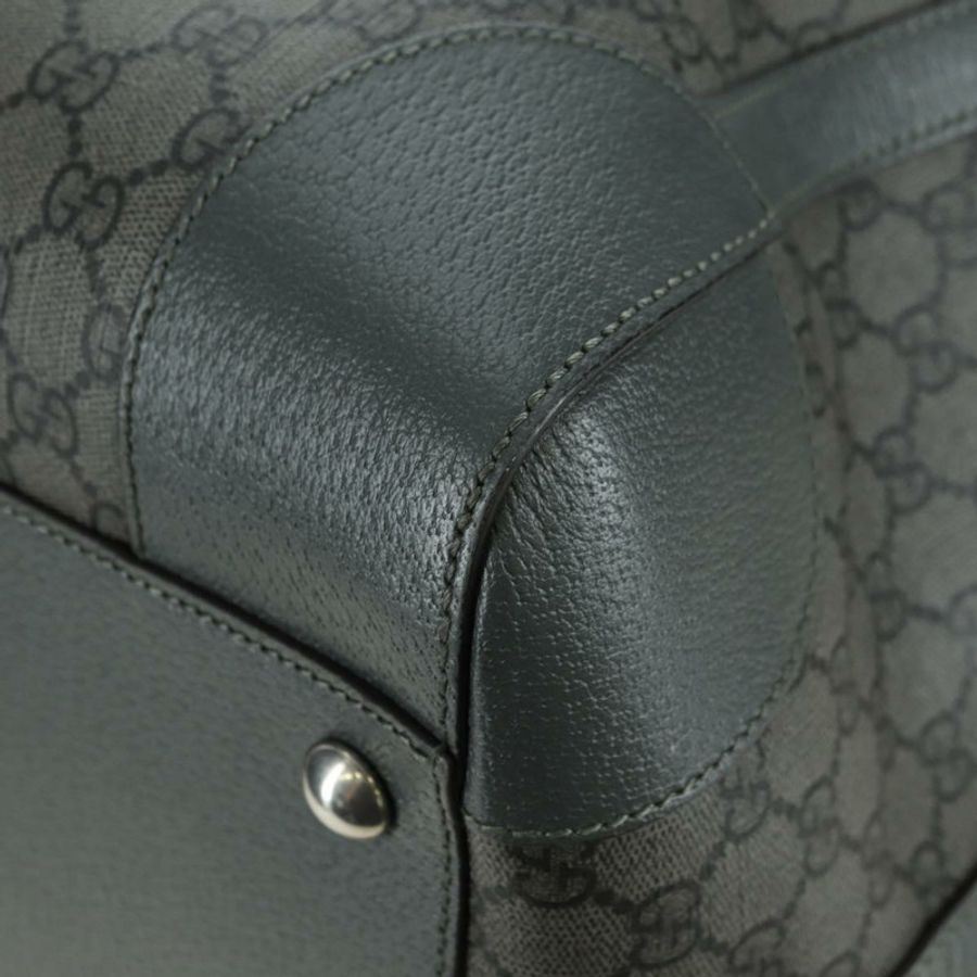 【日本直送】GUCCI GG Supreme Ophidia 波士頓包 PVC 灰銀色 724612 Auth mr2423M-16
