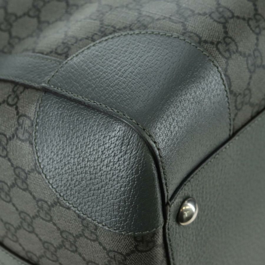 【日本直送】GUCCI GG Supreme Ophidia 波士頓包 PVC 灰銀色 724612 Auth mr2423M-17