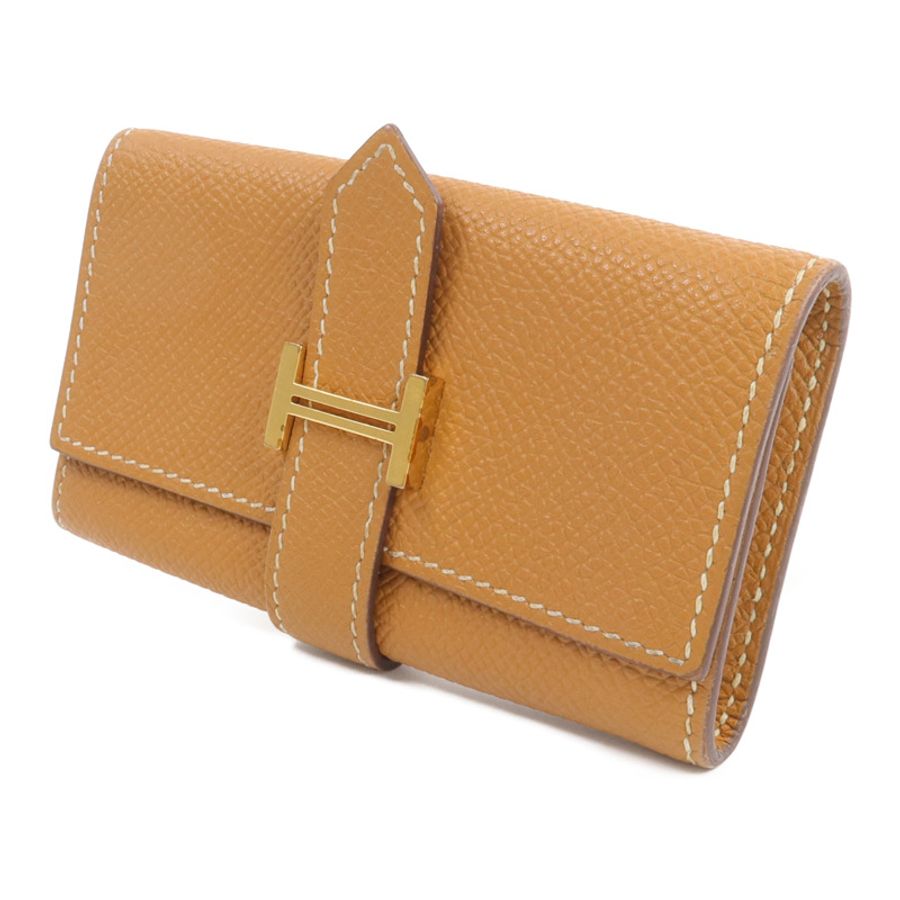HERMES Epsom皮革Bearn Key Holder鎖匙包Gold-2