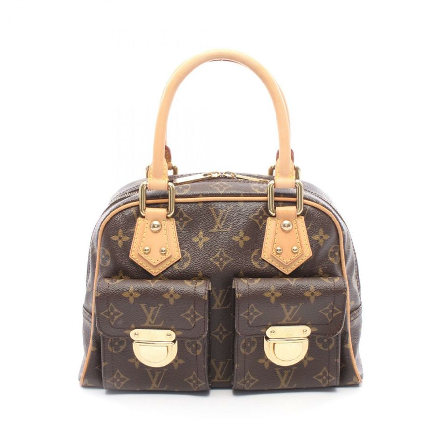 路易威登 Manhattan PM 手提包 M40026 Monogram 帆布皮革棕色二手-0
