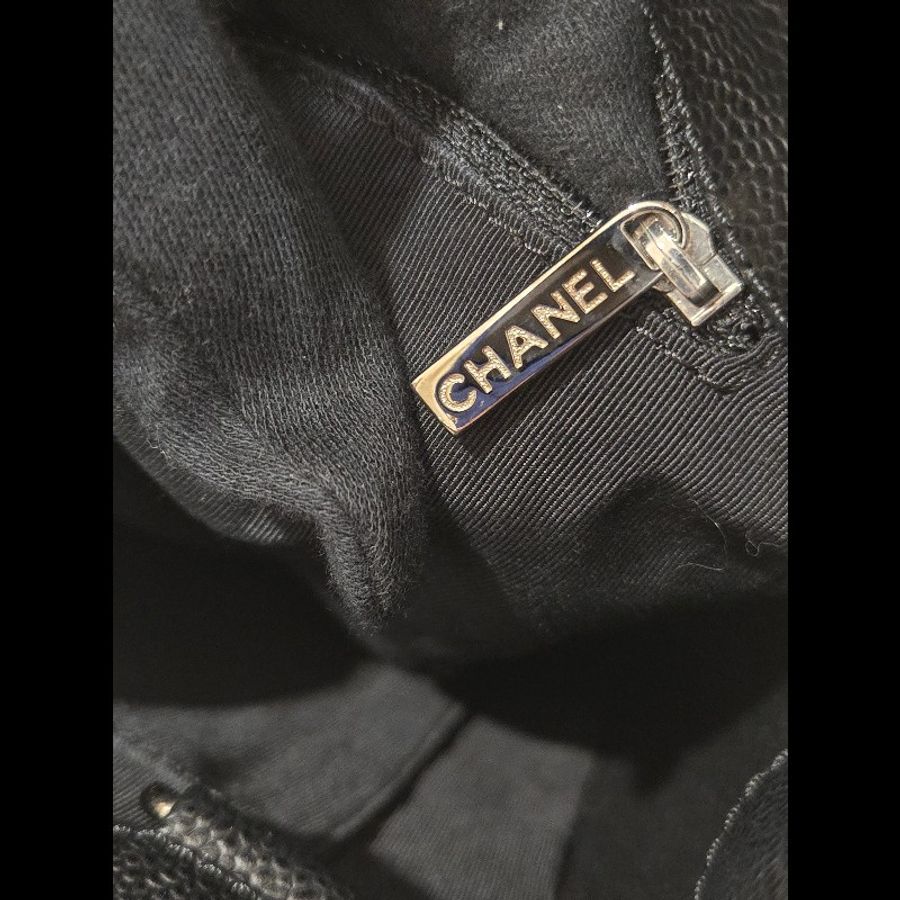 香奈兒 Chanel 黑色 荔枝皮 PST 托特包 鍊條包 肩背包 手提包-25