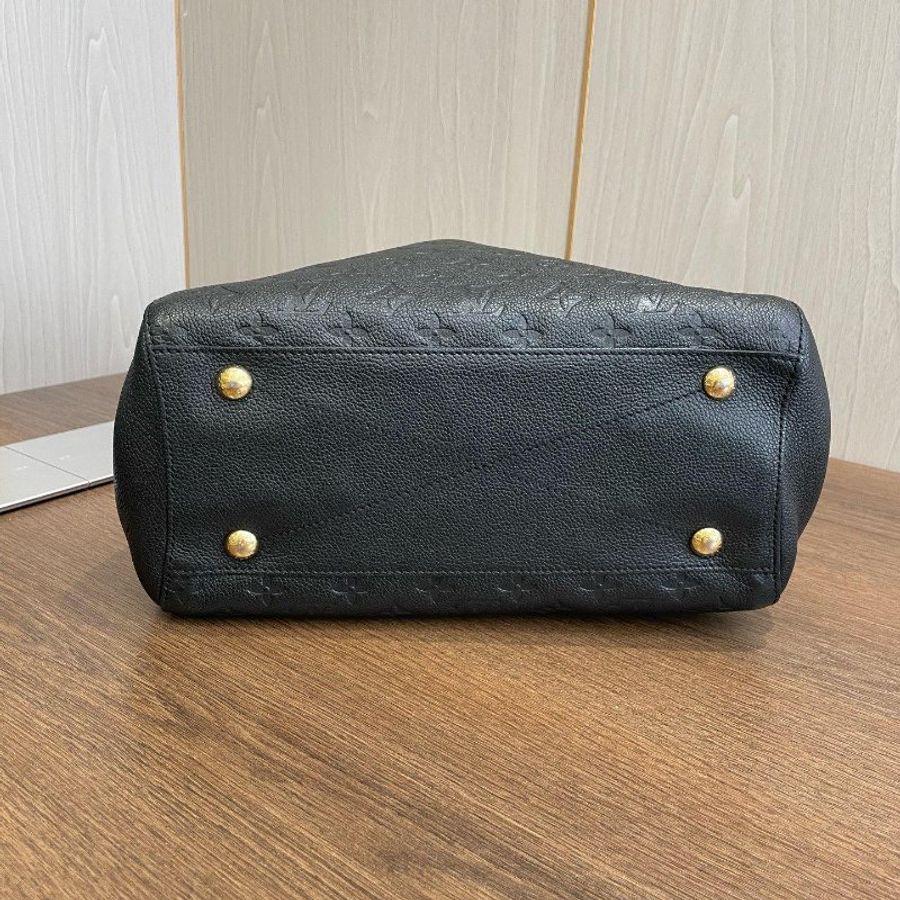 路易威登/Louis Vuitton 黑壓紋牛皮 蒙田中號 手提包-4