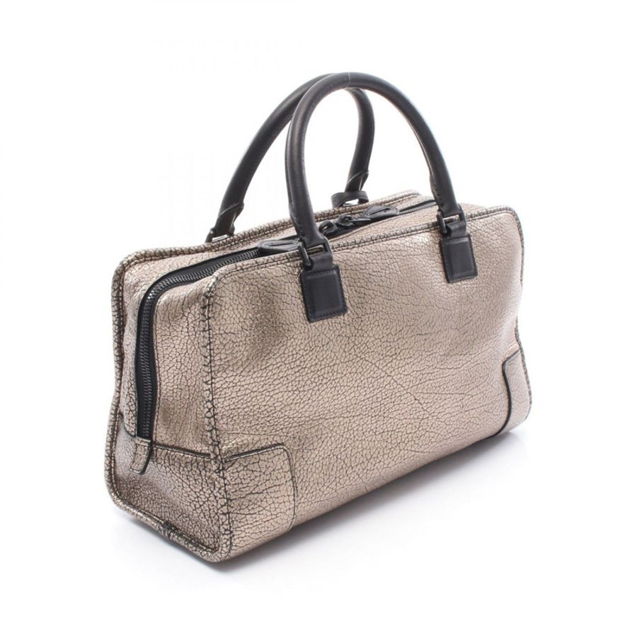 LOEWE Amazona 36 金屬色手提包，金色皮革，二手女款-1