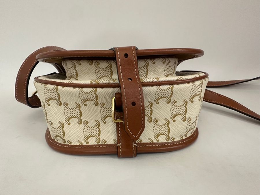 Celine 米白 Medium Folco馬鞍包-3