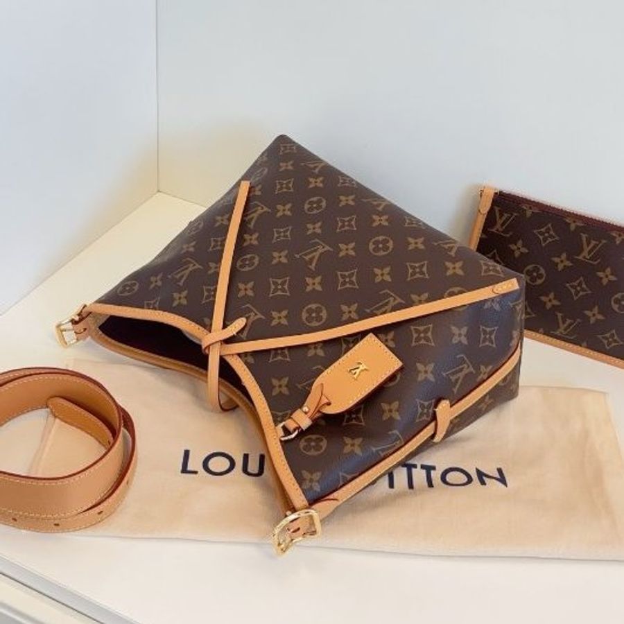 閒置新 路易威登/Louis Vuitton 老花Carryall小號肩背包  芯片款-5