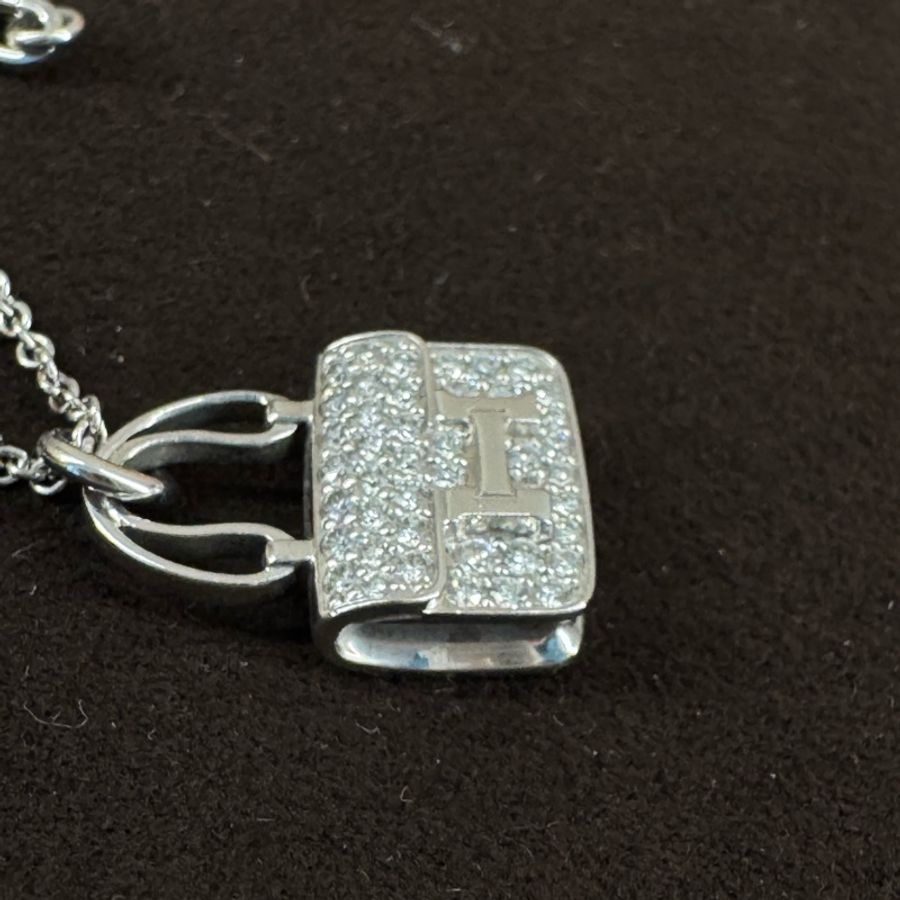 Hermès Amulettes Constance愛馬仕白金滿鑽康康項鍊｜二代新版 Kelly 鎖頭釦-3