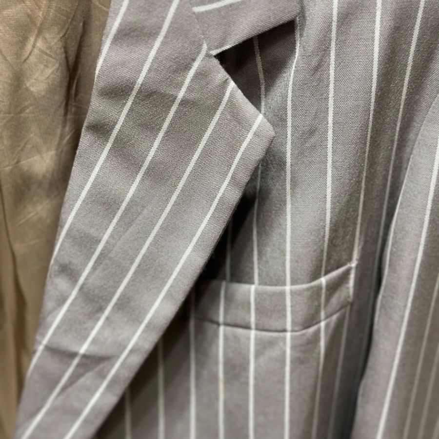 Burberrys' 1990s 拿鐵米色直條紋西裝外套 英國製造 📌 含有Legit 真品鑑定書-16
