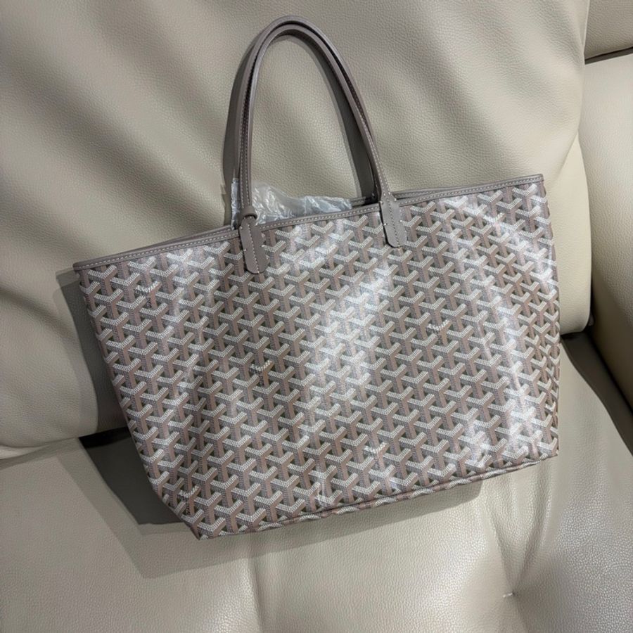 Goyard  稀有70週年限定款 大象灰拼綠松石 托特包  防水布內襯 小號約長34cm 寬15cm 高28cm-1