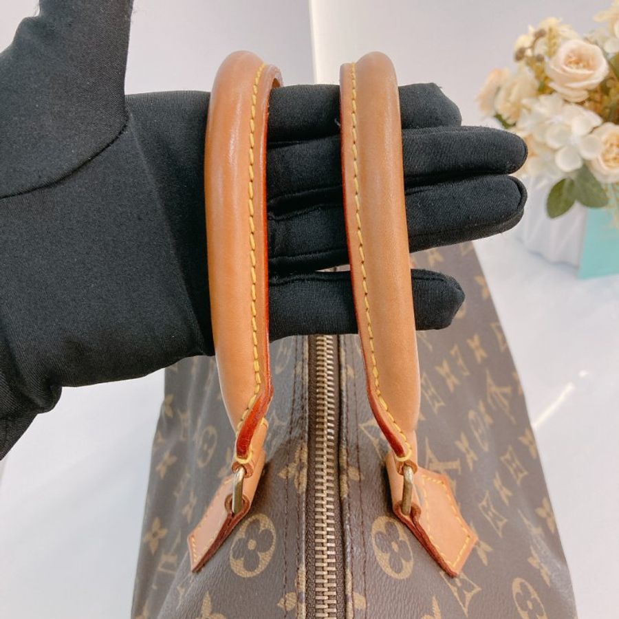 MS0707Louis Vuitton 路易威登經典枕頭包 帆布金扣 Speedy 30 Canvas Monogram x GHW-13