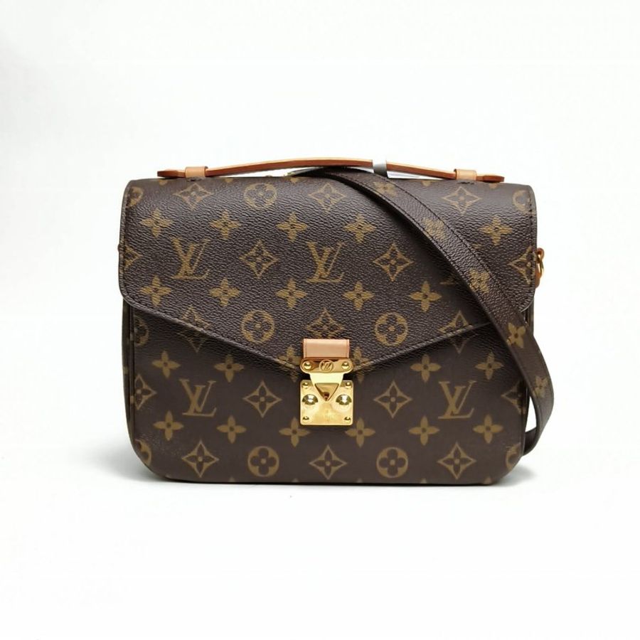 LOUIS VUITTON MetisPochette郵差包老花PVC金扣晶片肩背包-0