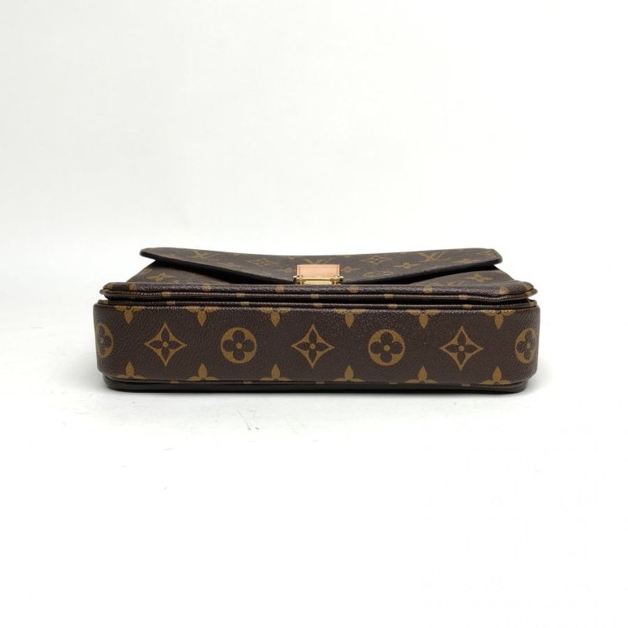LOUIS VUITTON MetisPochette郵差包老花PVC金扣晶片肩背包-4
