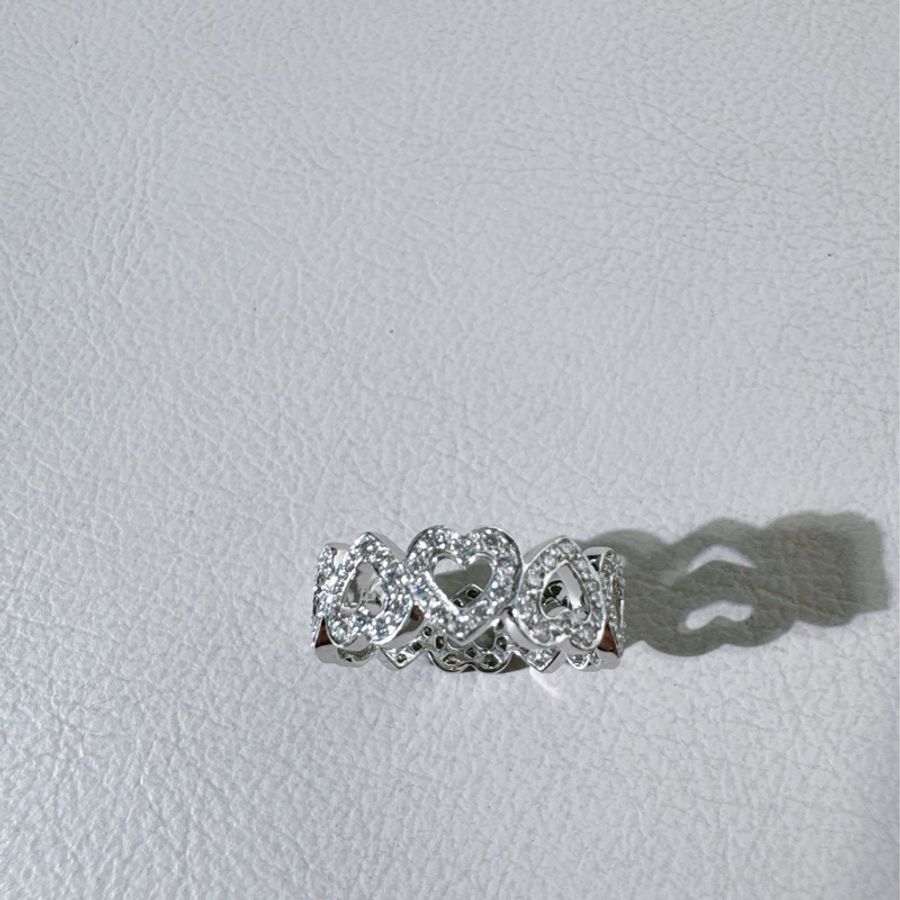 Tiffany蒂芙尼心形滿鑽戒指，PT950鉑金材質-4