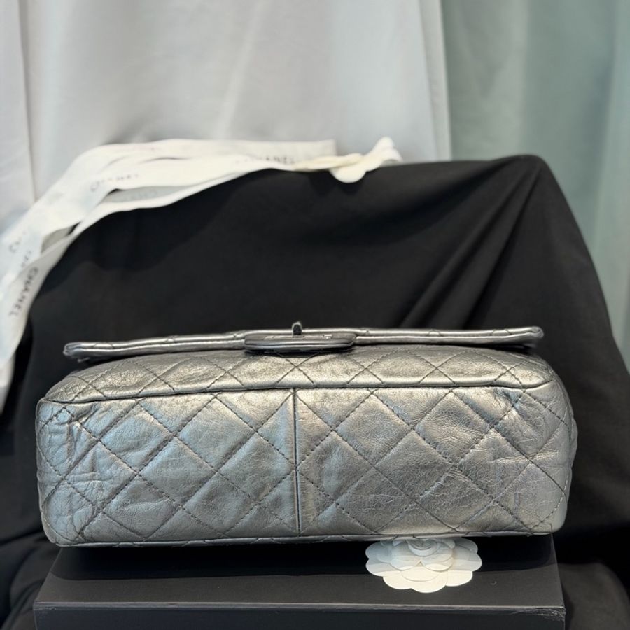 chanel 香奈兒2.55 大號 銀色-2