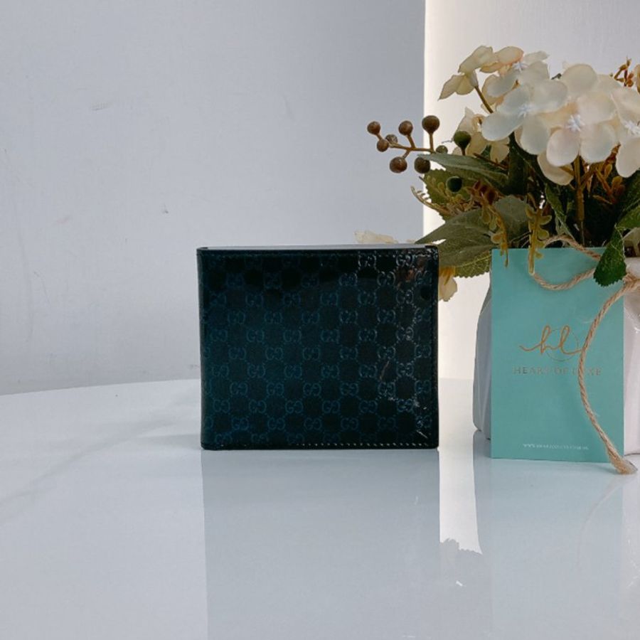 MS0701 Gucci 古馳經典款中長短錢包 漆皮深藍色 Microssima Bi-Fold Wallet Patent Leather Blue-0