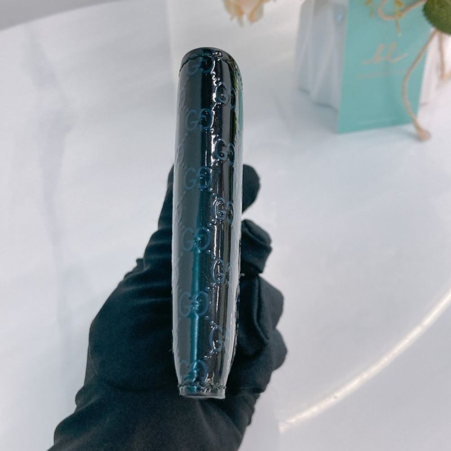 MS0701 Gucci 古馳經典款中長短錢包 漆皮深藍色 Microssima Bi-Fold Wallet Patent Leather Blue-3