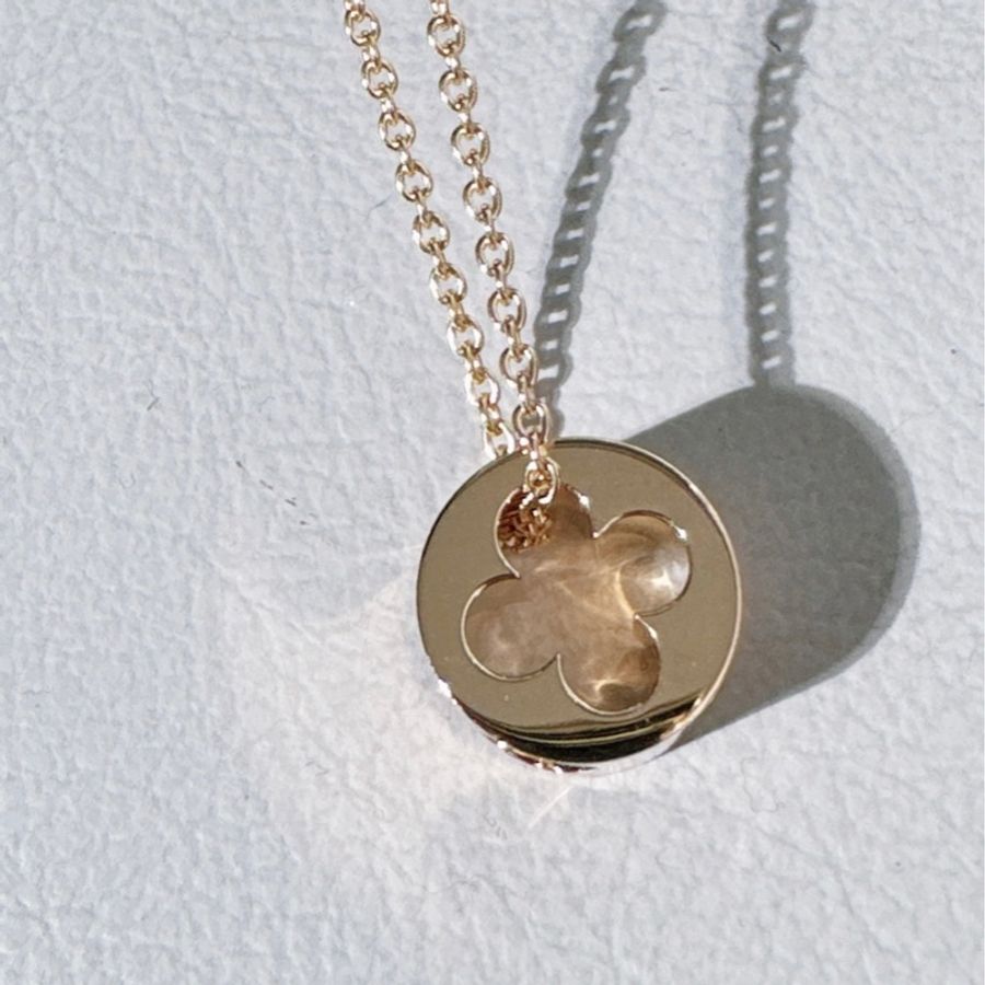 LV 路易威登empreinte 18k 玫瑰金 項鍊 ，Monogram鏤空花紋-6