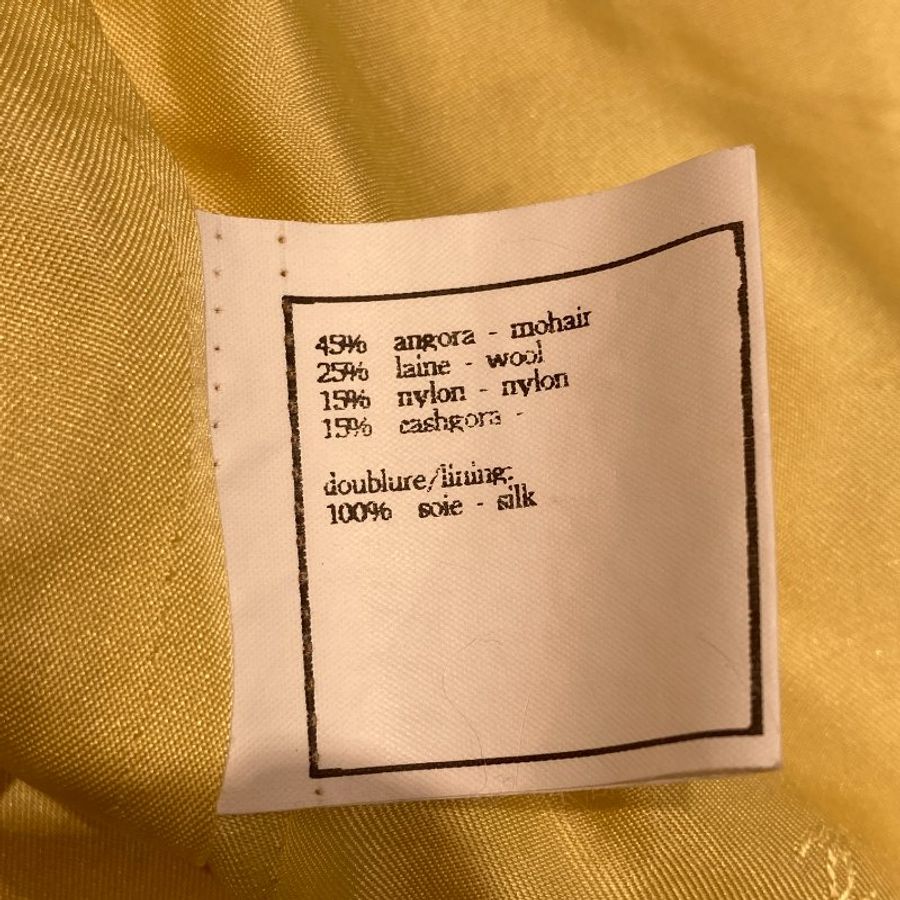 CHANEL 香奈兒 1995 AUTUMN MUSTARD YELLOW TWEED JACKET 黃色粗花呢外套 38-11
