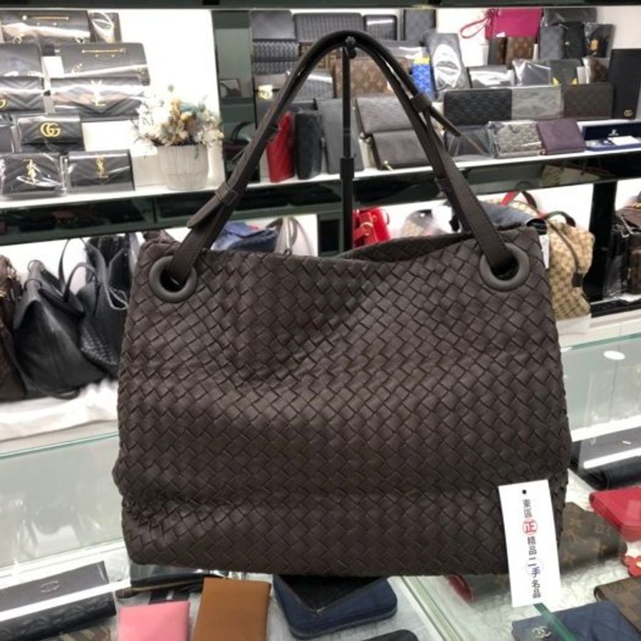 東區正精品㊣BOTTEGA VENETA BV 179320 咖啡色全皮編織手提包肩背包 RZ0774-0