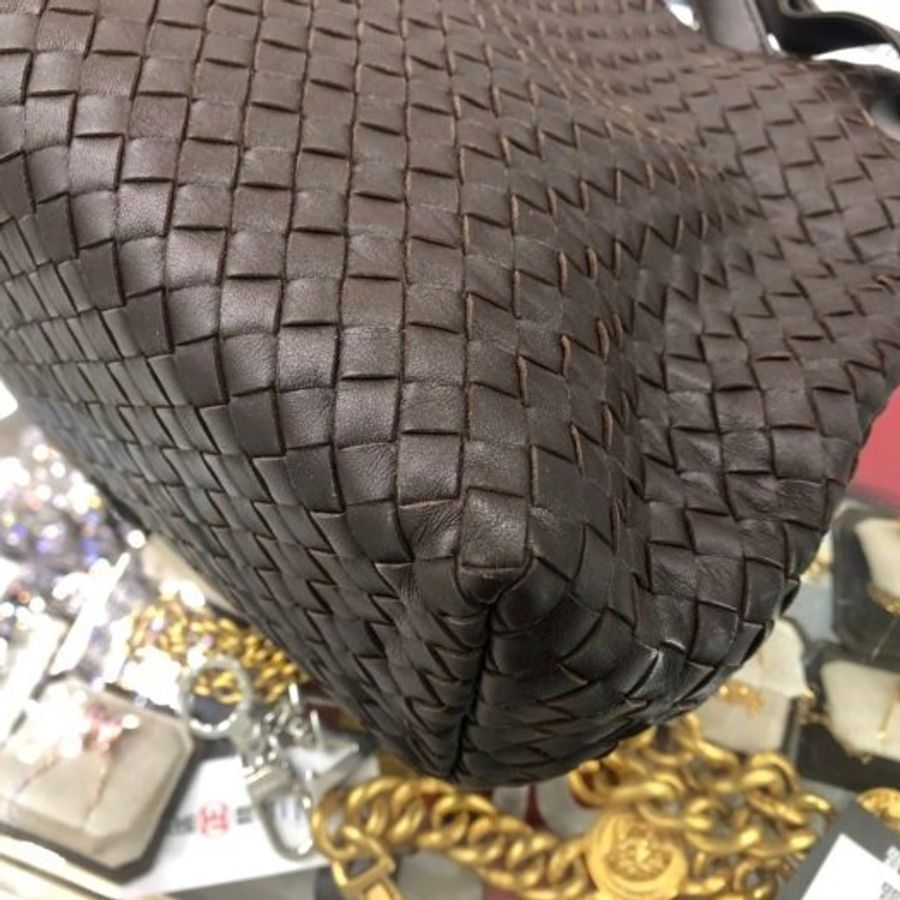 東區正精品㊣BOTTEGA VENETA BV 179320 咖啡色全皮編織手提包肩背包 RZ0774-8