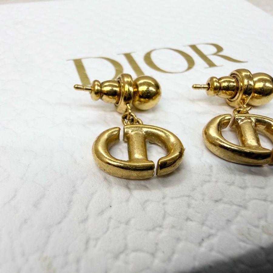 DIOR質感美🤍金色CD Navy 耳環-2