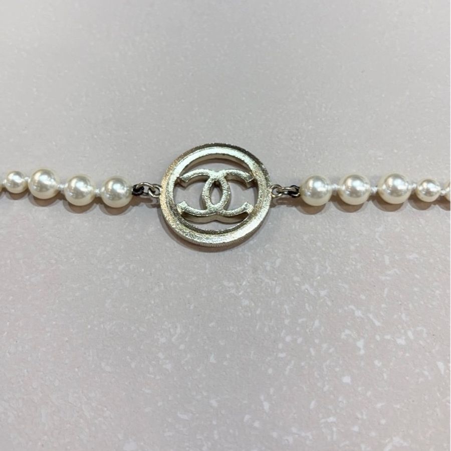 Chanel圓型雙C珍珠滿版手鍊-9