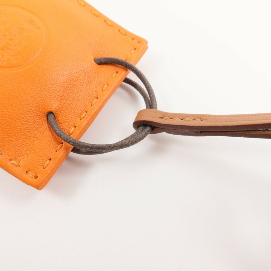 HERMES Milo皮革Sac Orange Bag Charm掛飾Orange-3