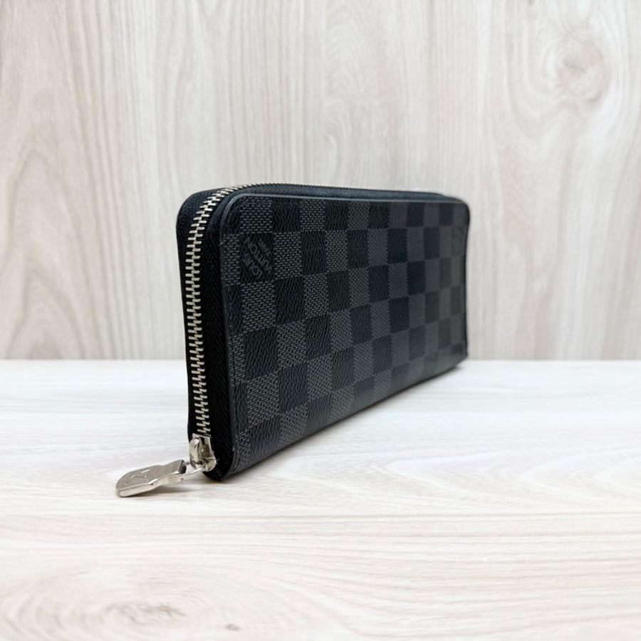 LV✨黑灰棋盤格拉鍊長夾N63095-4