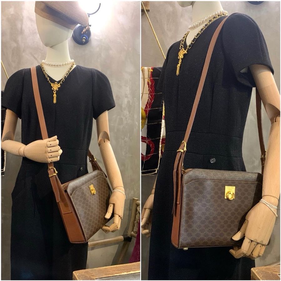 Celine Vintage Monogram Shoulder Bag With Gold Hardware  女裝馬蹄扣老花側/斜孭袋-8