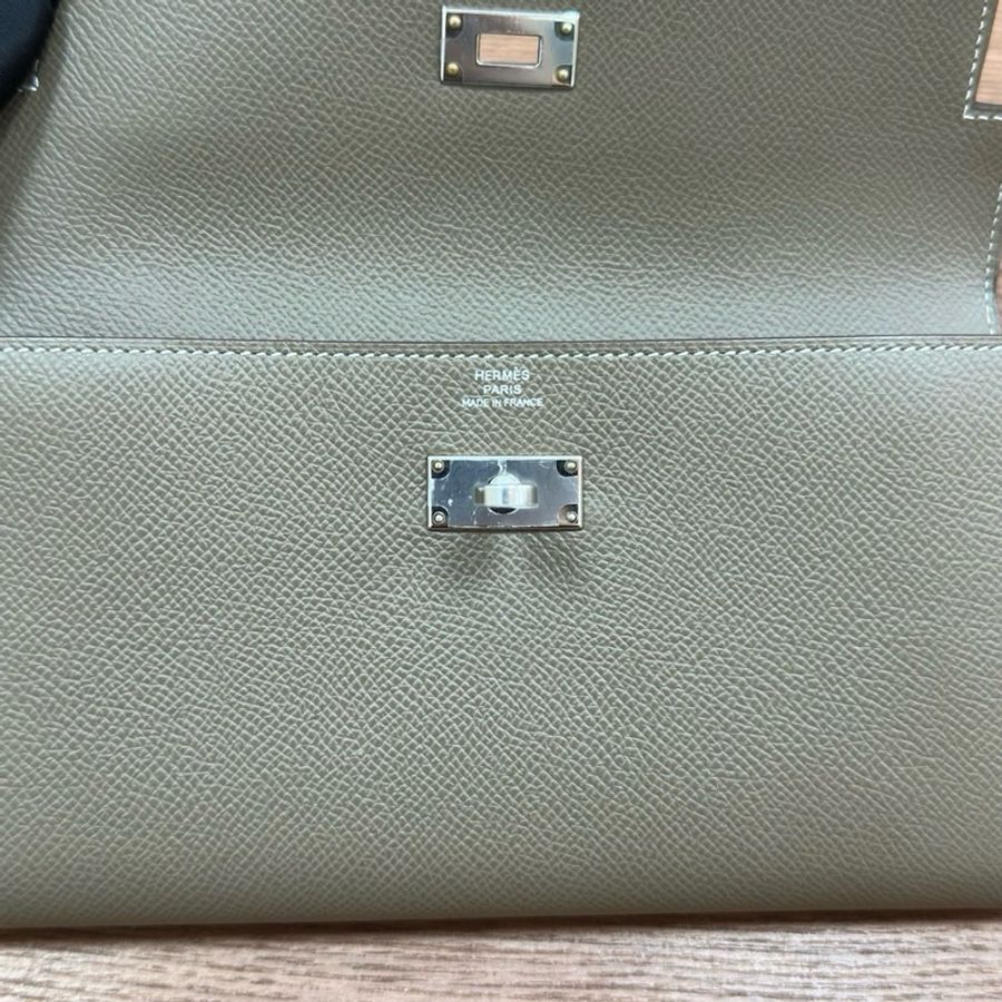 愛馬仕Hermes kelly錢包 kelly long 大象灰銀扣 epsom皮 D刻-12