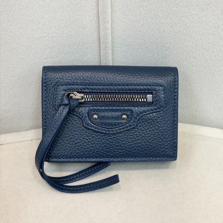 Balenciaga Neo Classic Petrol Blue 三折短夾 XC506-0