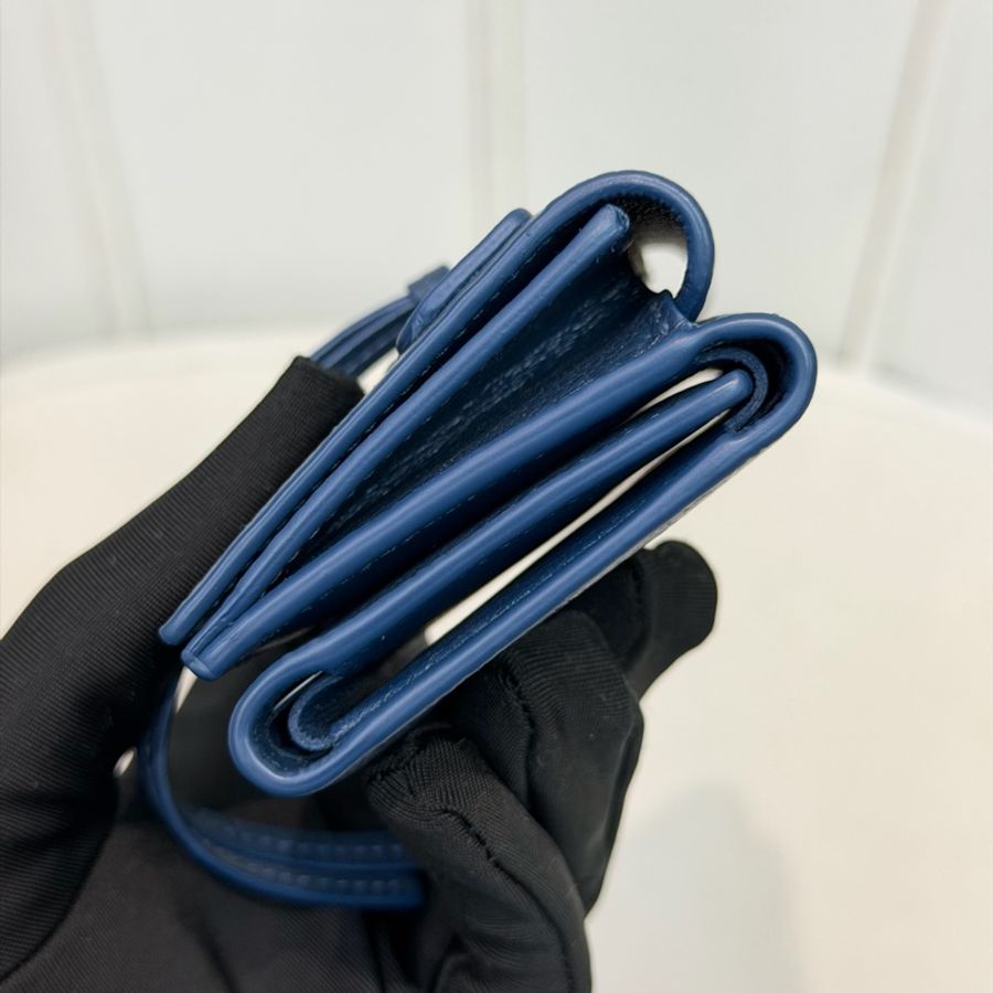 Balenciaga Neo Classic Petrol Blue 三折短夾 XC506-2