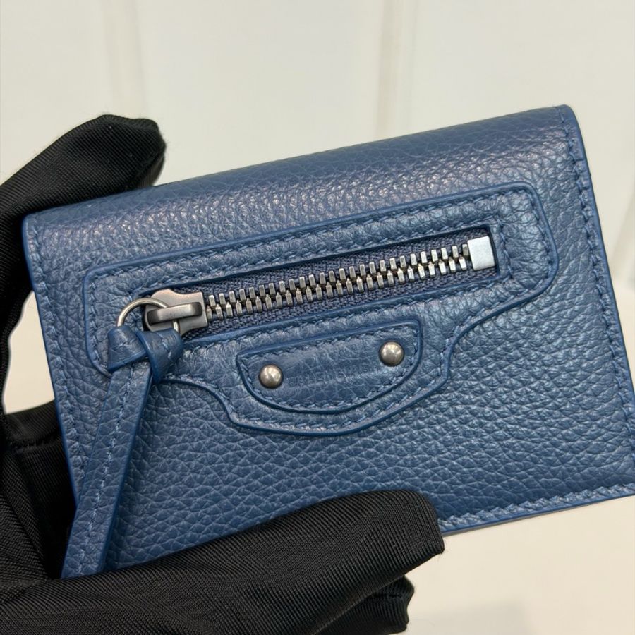 Balenciaga Neo Classic Petrol Blue 三折短夾 XC506-23