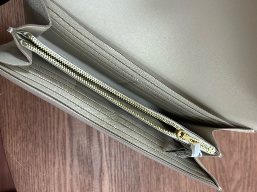 愛馬仕Hermes 康康錢包 奶昔白玫瑰金扣 epsom皮 Y刻-8