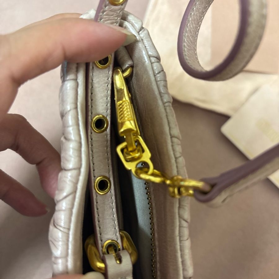 Vintage Miu Miu Matelassé Lux RP0380 皺皺包_粉-14